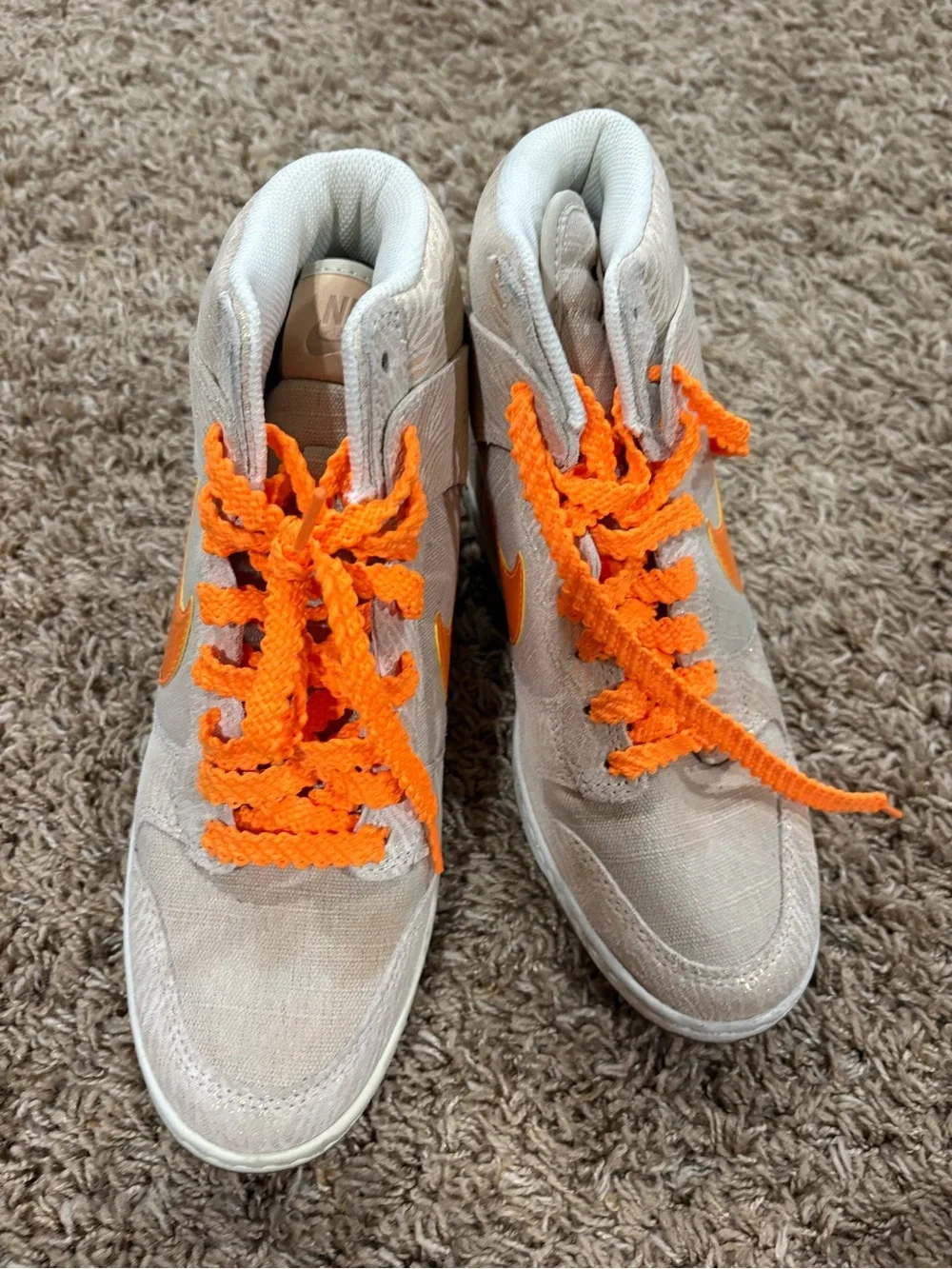 Nike Dunk Sky High w/ Hidden Wedge Orange Metallic Gold 8.5